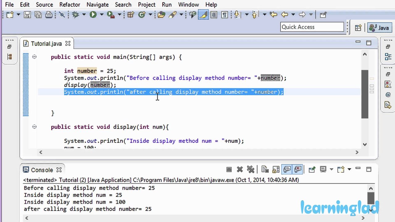 Pass by Value and Pass by Reference in Java Video Tutorial