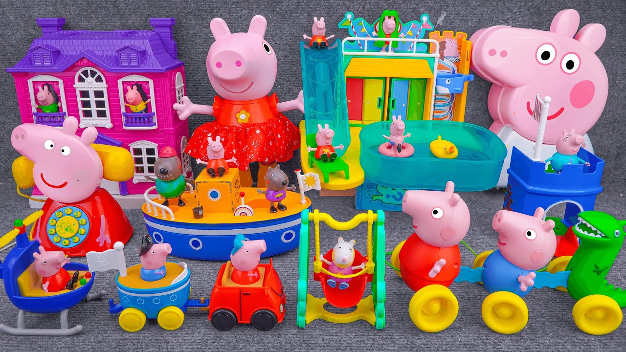 94 Minutes of Satisfying ASMR Unboxing | Adorable Peppa Pig Villa & Peppa's Waterpark Playset