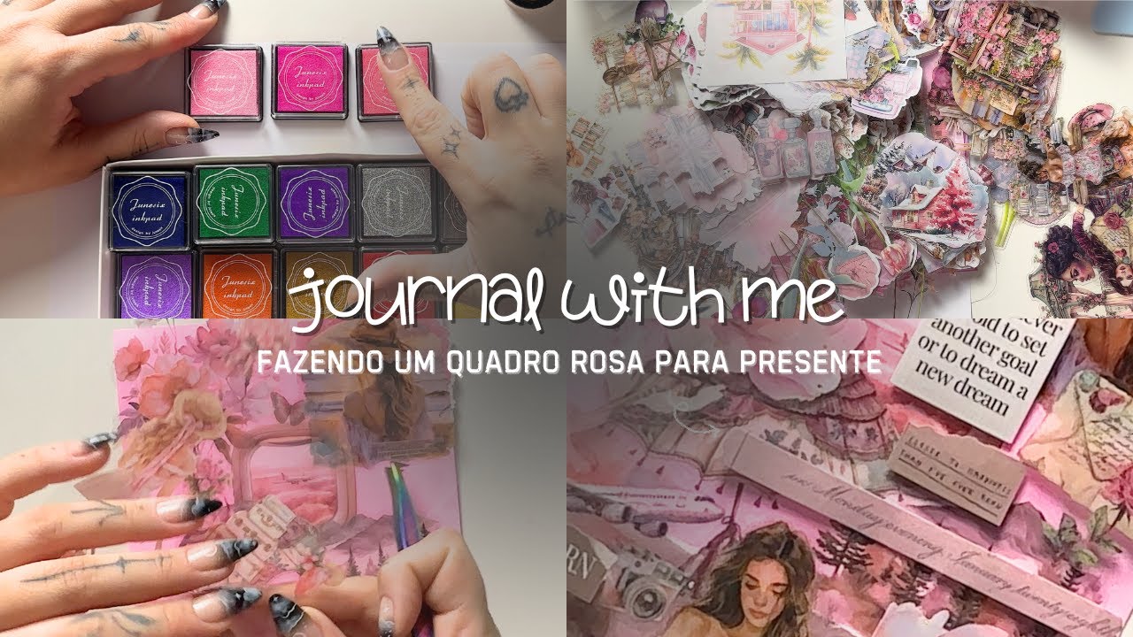 faça um presente de natal rosa comigo | journal with me + DIY adesivos