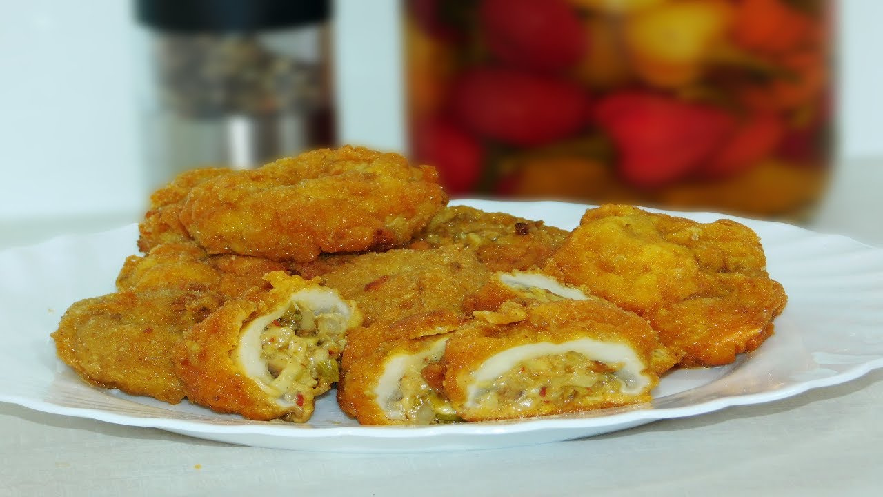 PUNJENI POHOVANI ŠAMPINJONI- Stuffed Fried Mushrooms