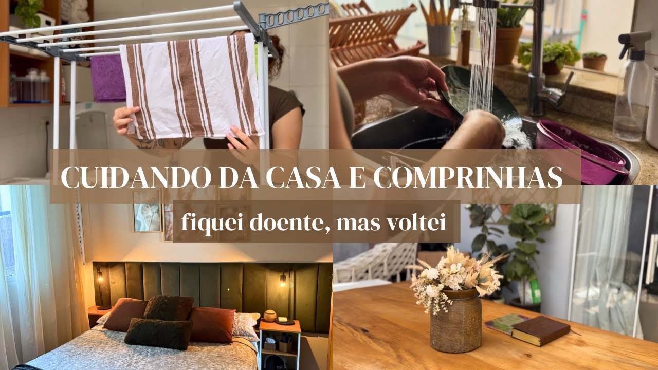 🏡CUIDANDO DA CASA E Comprinhas Úteis| Fiquei doente🤧, Cama Posta e Lavanderia.