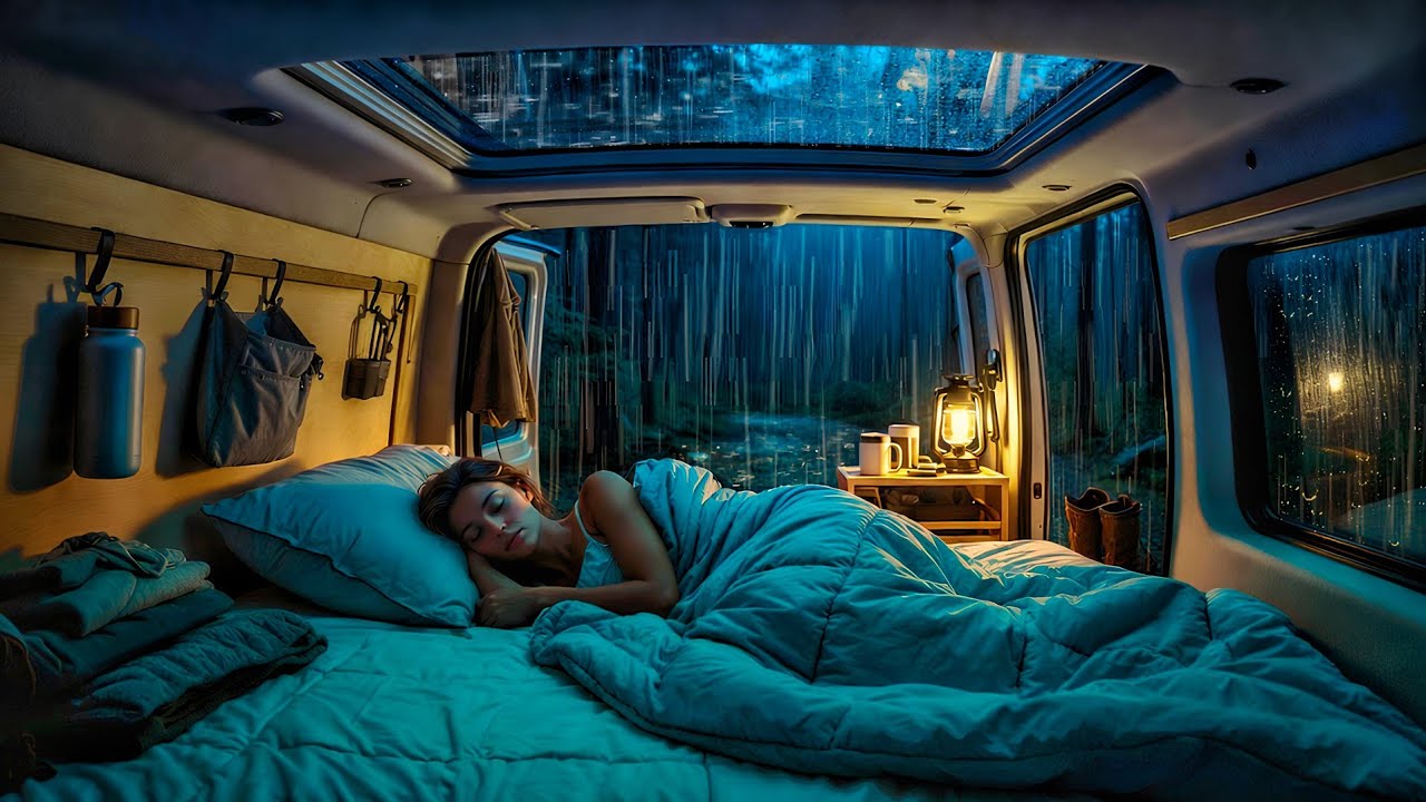 Stop Overthinking Tonight with Heavy Rain & Thunder on a Car Roof for Deep Sleep & Anxiety Relief