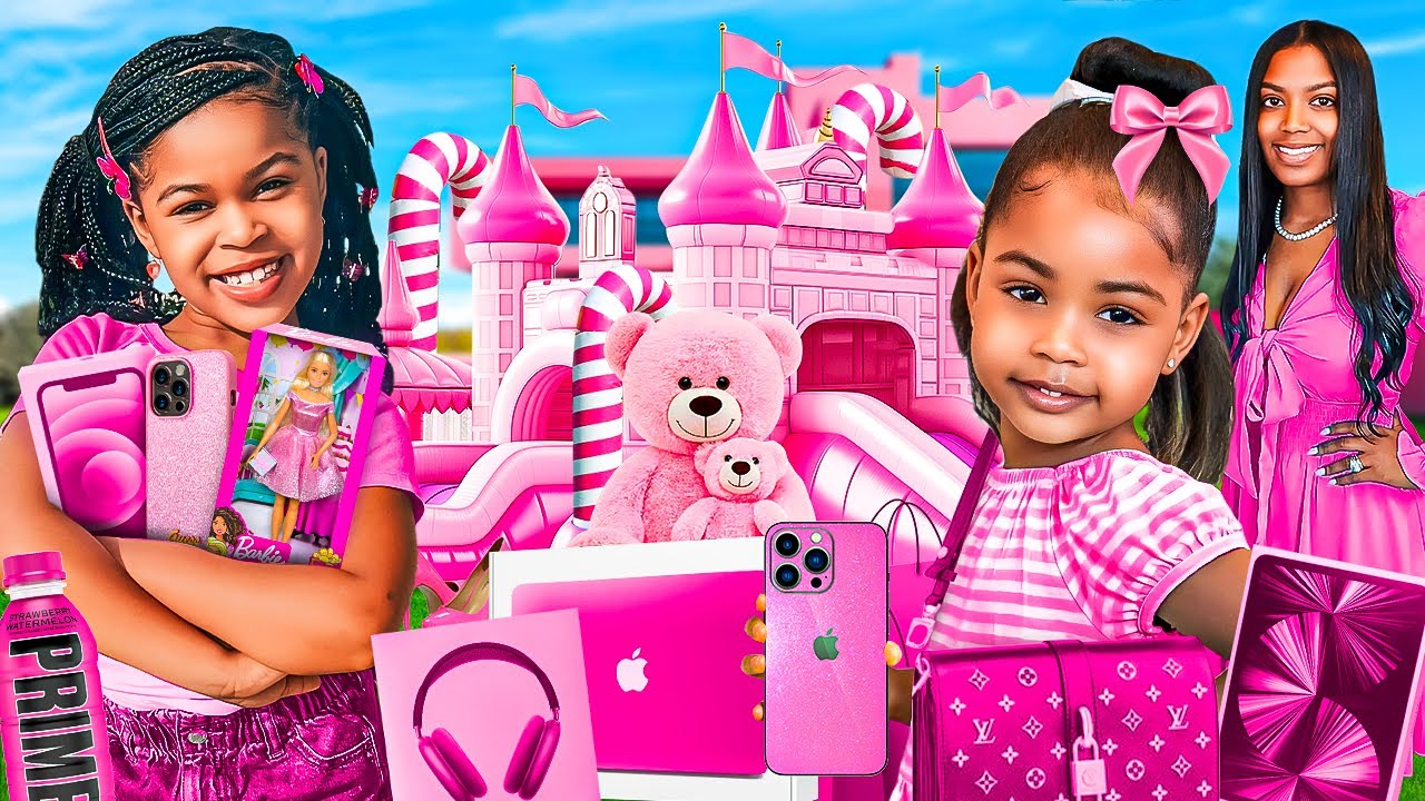 Buying EVERYTHING In ONE COLOR For My DAUGHTERS for 24 HOURS!