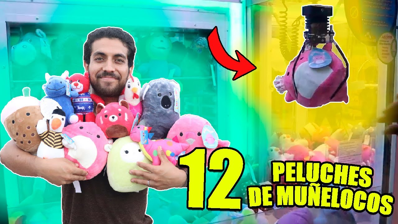 ¡GANAMOS 12 PELUCHES de la MÁQUINA DE GARRA! | VENCIENDO MÁQUINAS DE MUÑELOCOS