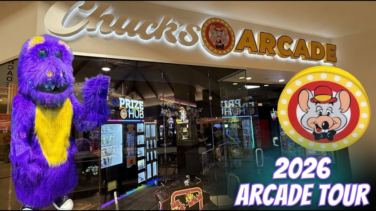 Турне по аркадным автоматам Чака в Бре, Калифорния, в 2026 году! #chuckecheese