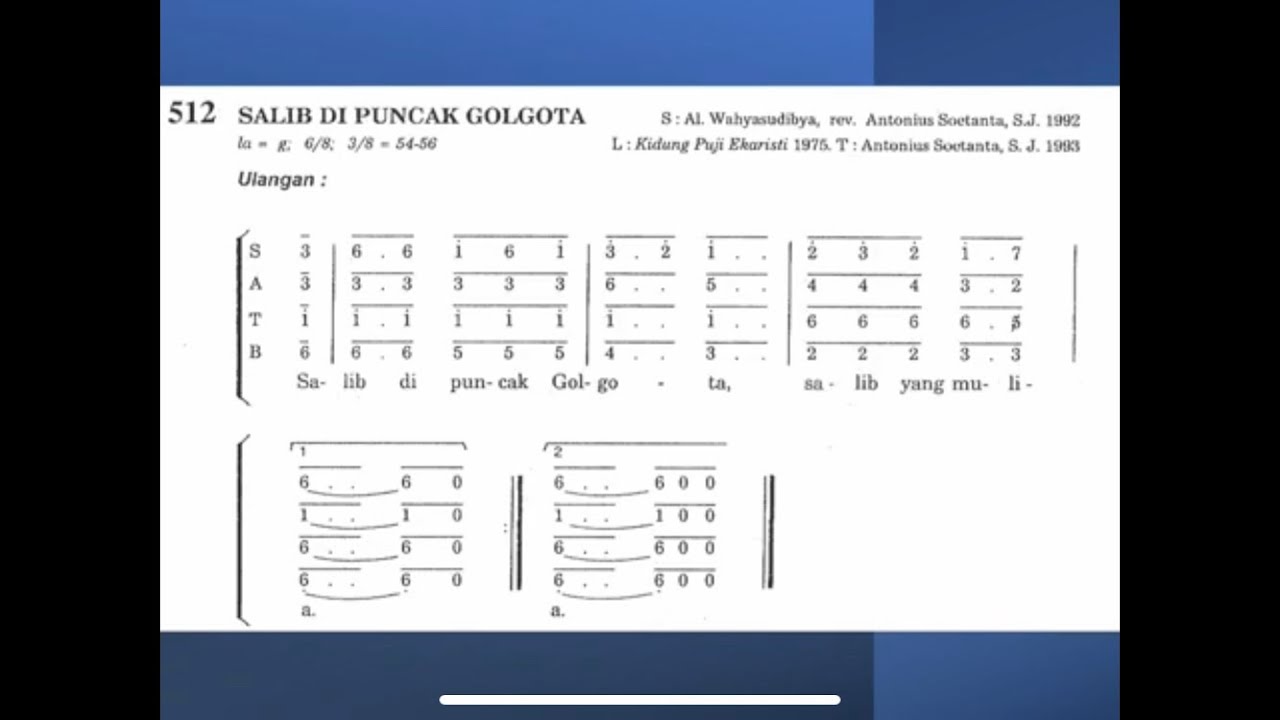 Salib di Puncak Golgota (PS. 512) - notasi Alto