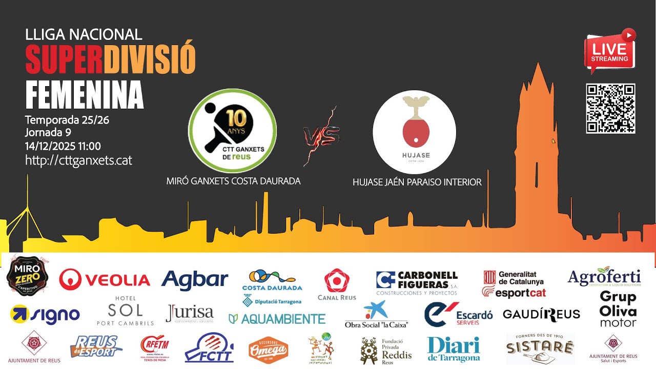 SUPERDIVISIÓ FEMENINA - MIRÓ GANXETS COSTA DAURADA vs HUJASE JAÉN PARAISO INTERIOR