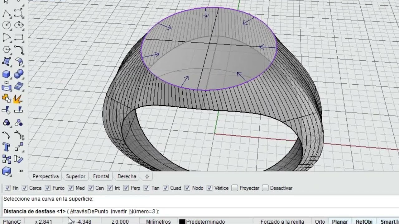 Rhino 3D Tutorials - Desfasar Curva En Superficie
