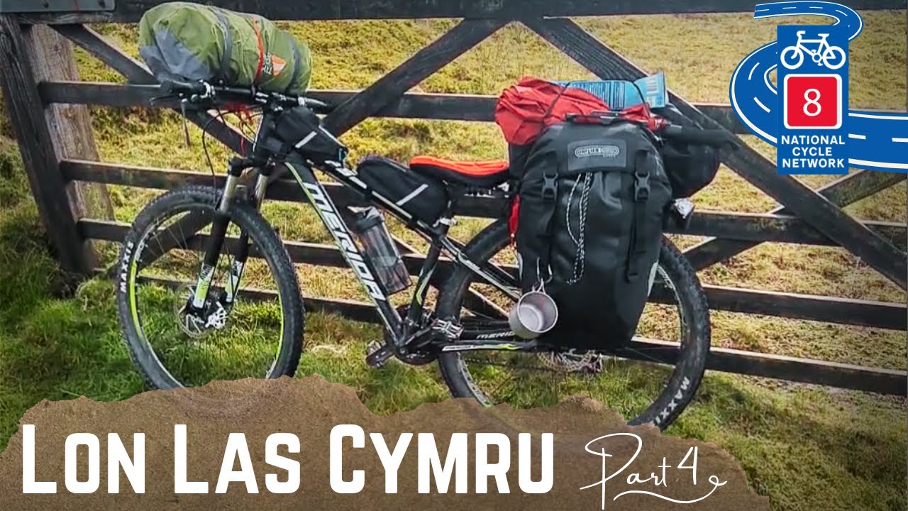 Bike Tour in the rain Aberedw to Eryri (Snowdonia) - camping with our dog