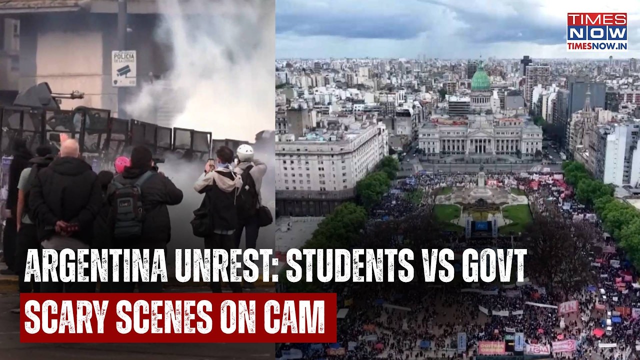 ARGENTINA UNREST: Tear Gas & Water Cannons Fired As Students Protest Outside Parliament | WATCH