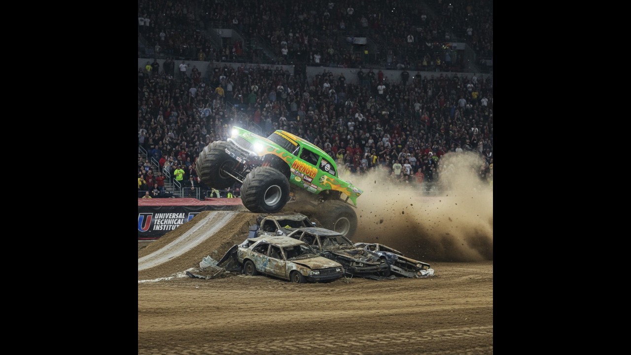 Avenger Monster Truck Goes FULL SPEED in Epic Arena Race 🔥🏁