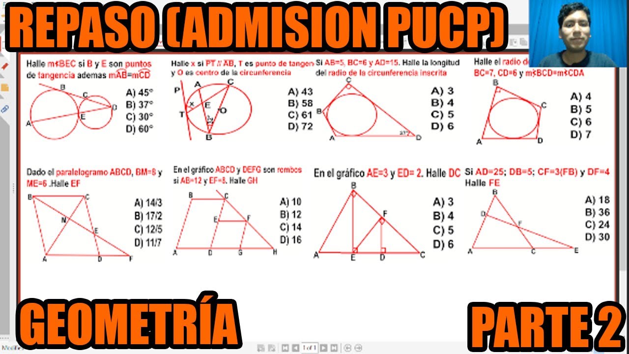 REPASO ADMISION PUCP GEOMETRIA (PARTE 2) TEMAS FRECUENTES