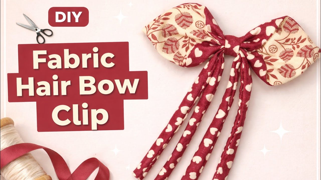How to make stylish hair bow || How to make ribbon with lace || satin ribbon hair accessories || bow