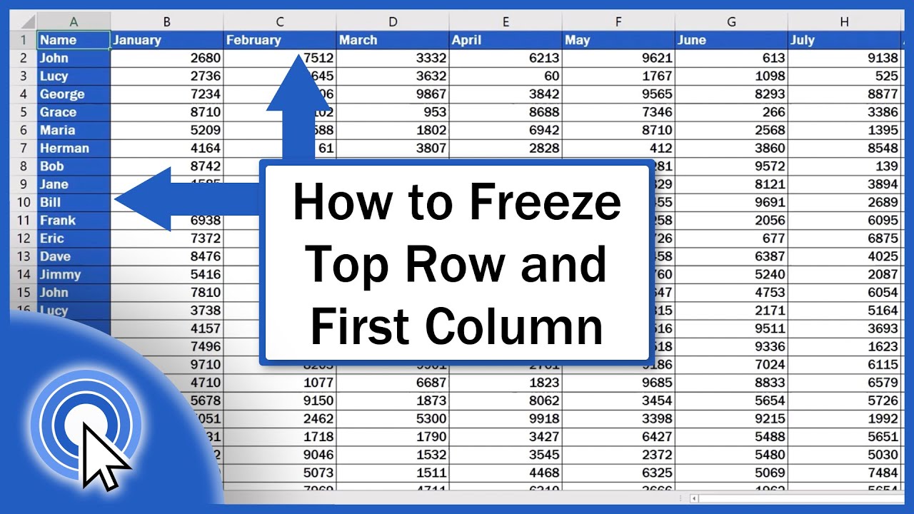 How to Freeze Top Row and First Column in Excel (Quick and Easy)