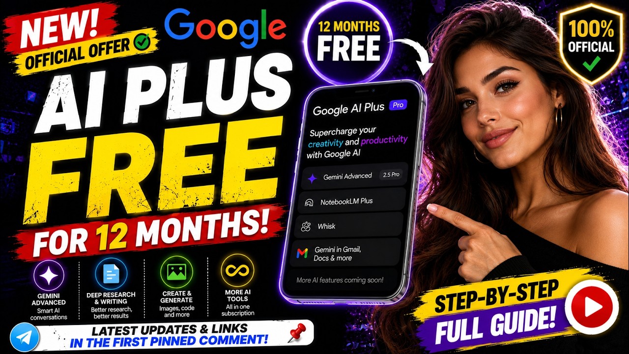 How to Get Google AI Pro FREE for 12 Months (Official Method) 🚀 | Gemini Advanced FREE 2026