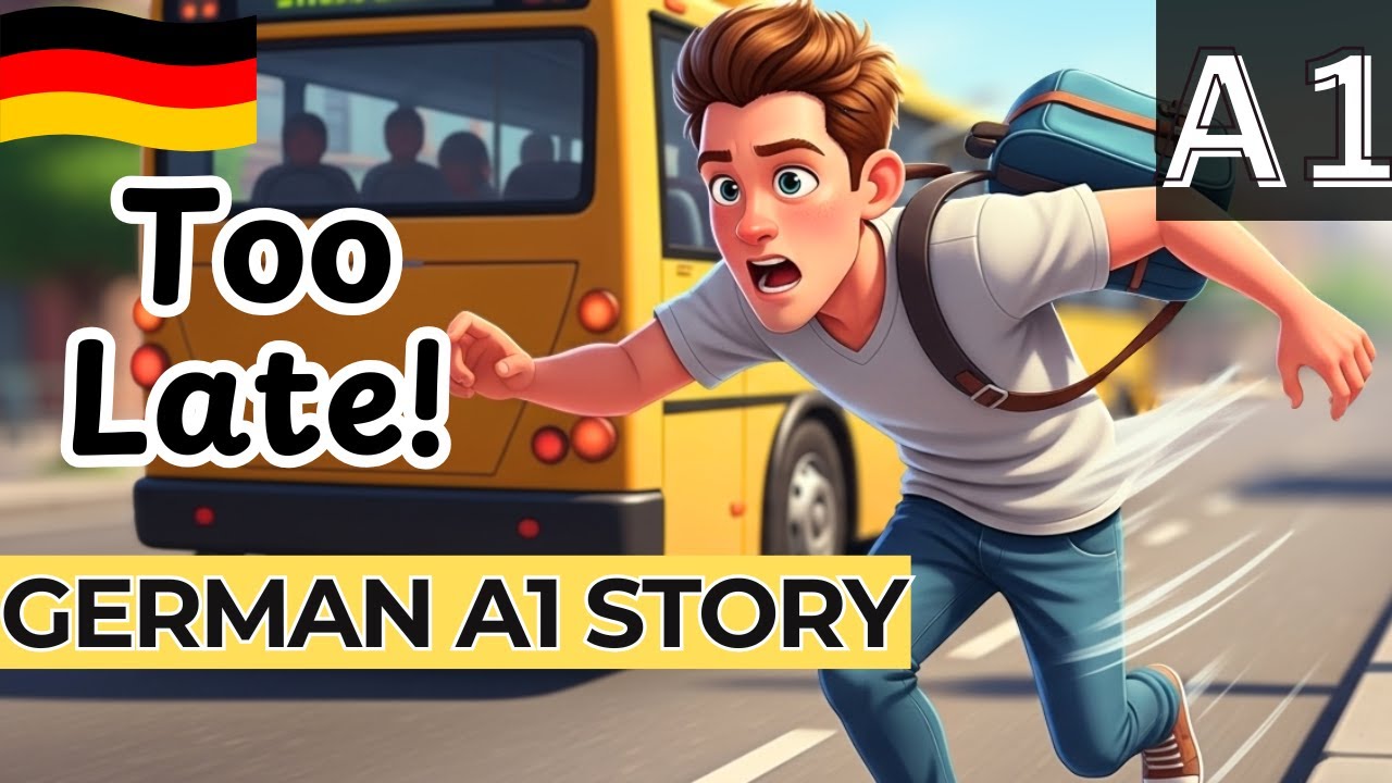 Learn Beginner German with a Funny Story! Why MAX Missed the Bus?