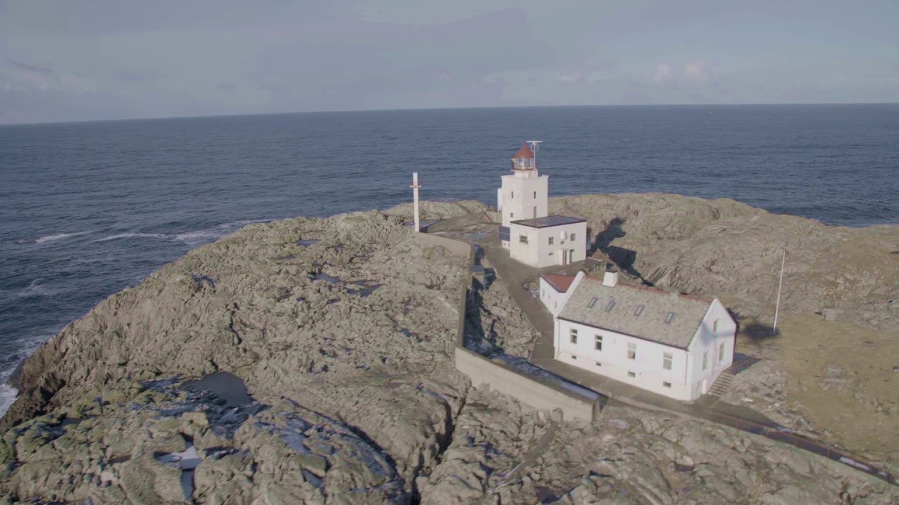 Helikopterklipp fra Marstein Fyr