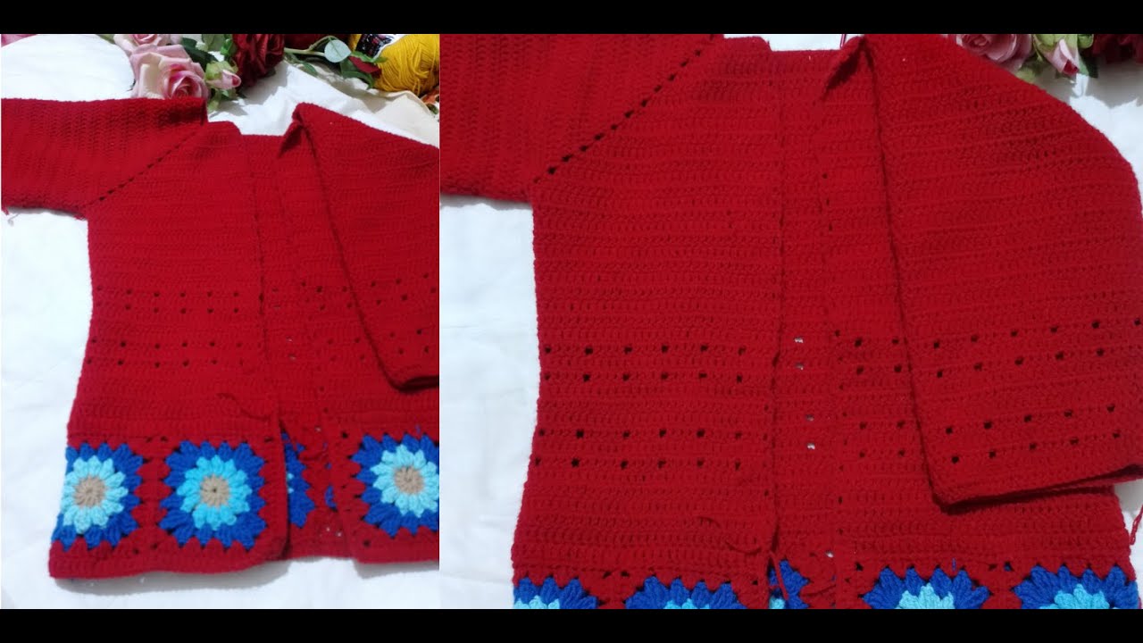 Crochet Baby Cardigan For 6 To 8 Years Old Part 1 (For Beginner Learners)