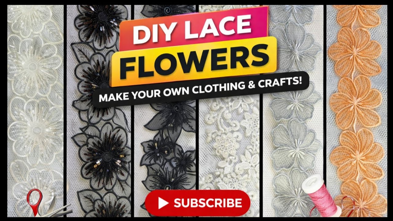 ORGANZA CUTWORK FLOWER LACE DESIGN || TRENDING ORGANZA FLOWER LACE 2026