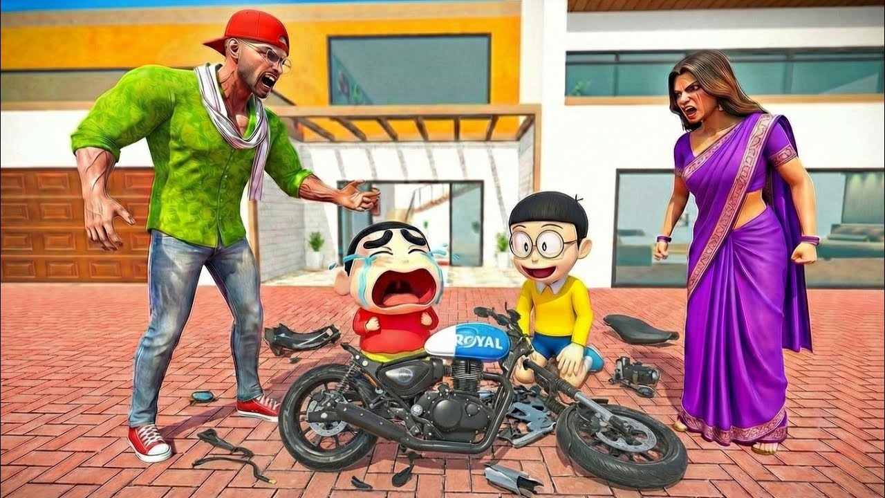 Sinchan Ki Car Toot Gayi 😭! in Indian Bike Driving 3D❤️