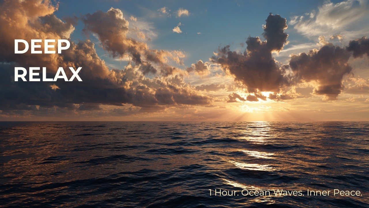 Inner Peace Meditation 🌊 Calming Ocean Waves for Stress Relief & Healing (1 Hour) | 4K