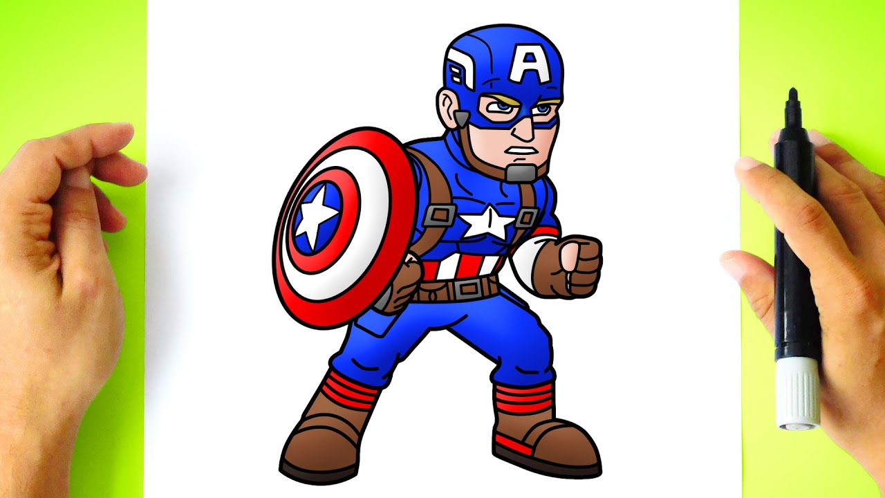 How to DRAW CAPTAIN AMERICA - Marvel Super Hero Adventures