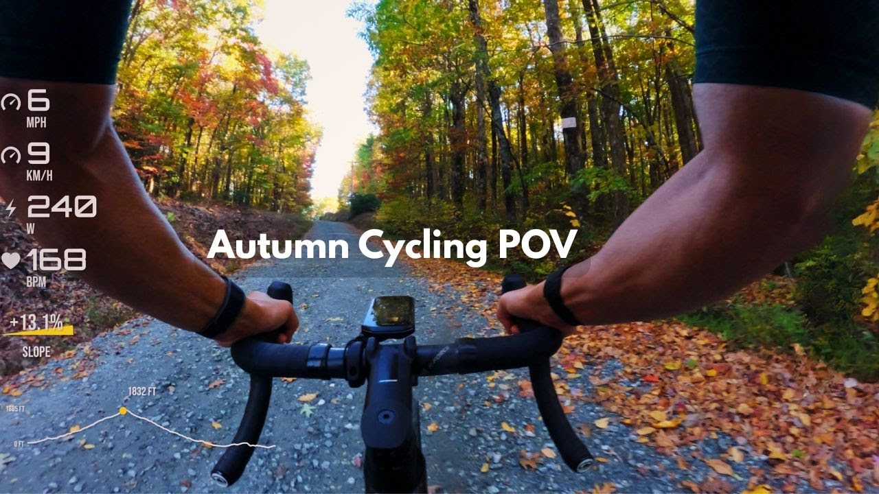 Virtual Bike Ride 4K &ndash; Autumn Scenic Ride on Hogback Mtn | Cinematic POV Cycling Time ADHX 45