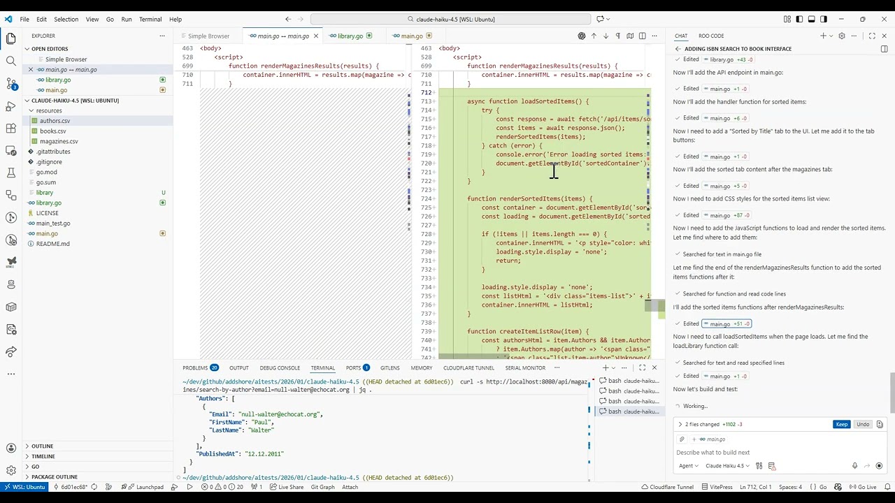 VS Code - GitHub Copilot Claude Haiku 4.5 - January 2026 (golang-kata-1)