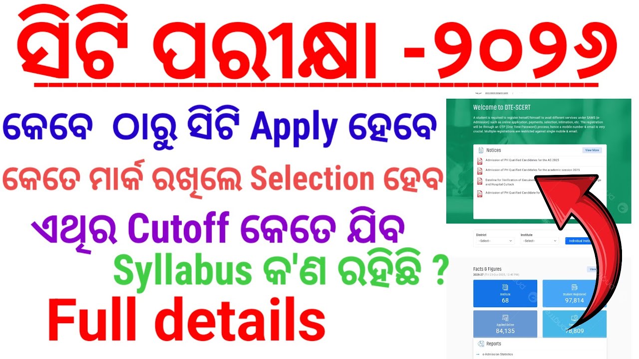 CT Entrance Exam 2026 | Apply Date, Selection Process, Cutoff & Syllabus Full Details Odisha CT Exam