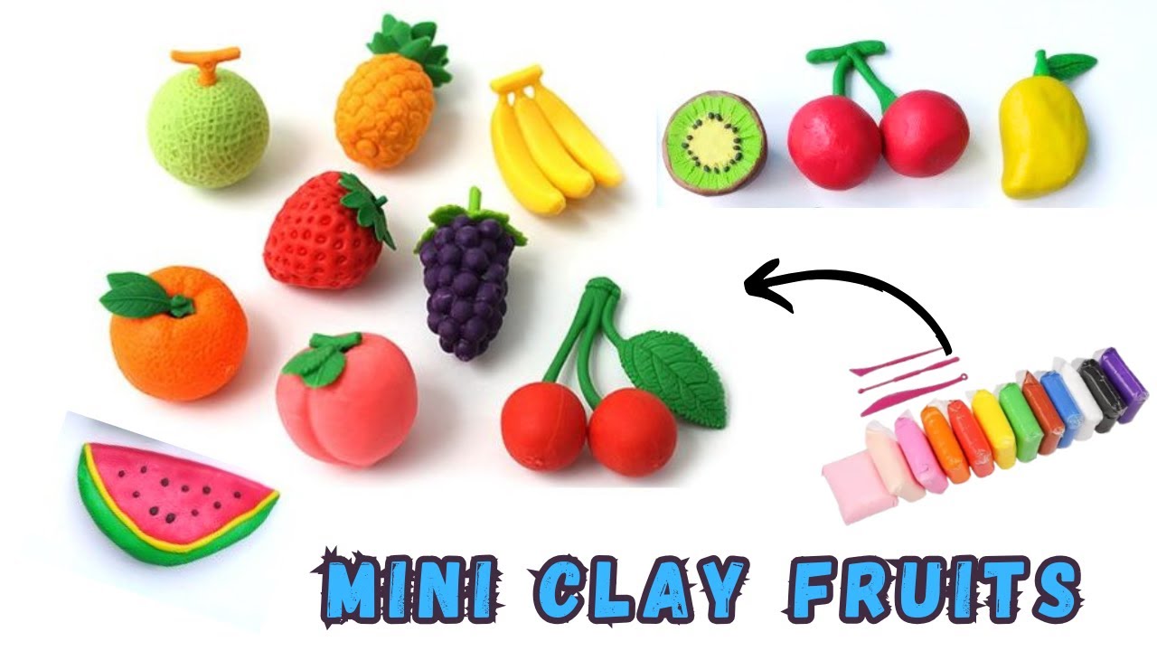 🍎🍌 How to Make Mini Clay Fruits 🍋 | Adorable DIY for Beginners 🍉