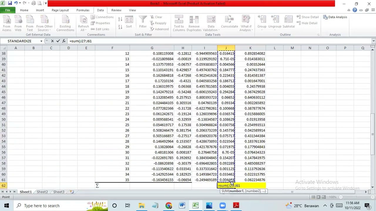 Uji Autokorelasi dengan Excel