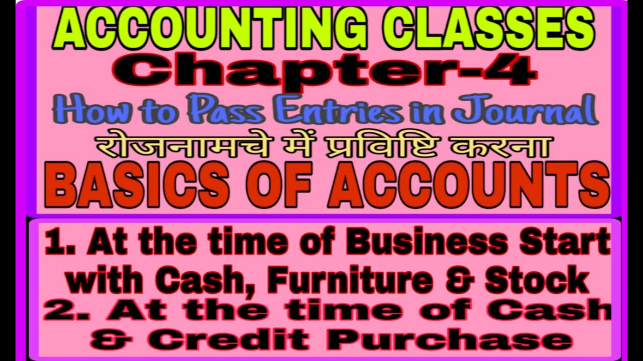 BASIC OF ACCOUNTS CHAPTER-4
