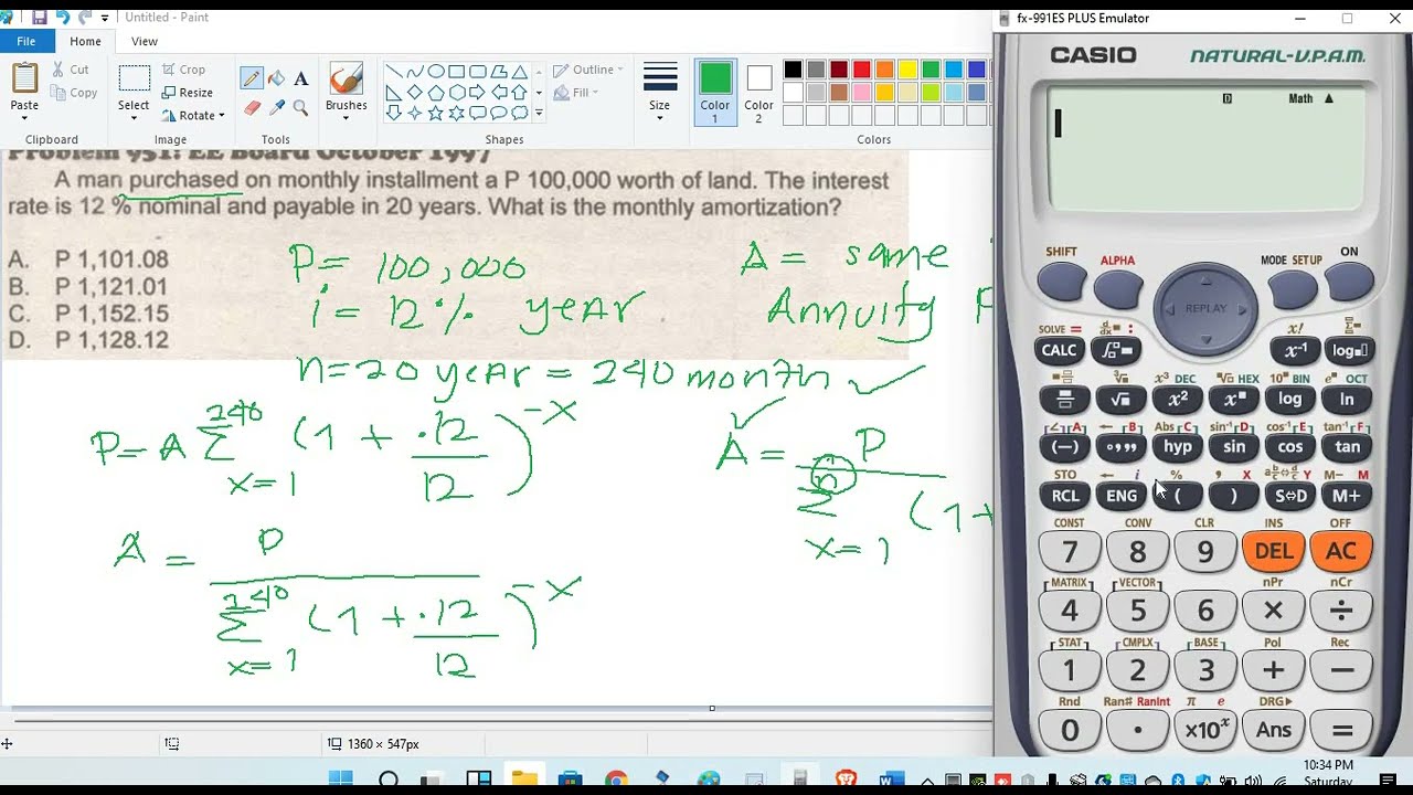 #25 ANNUITY ENGINEERING ECONOMY CALCULATOR TECHNIQUE TAGALOG ENGINEERING /