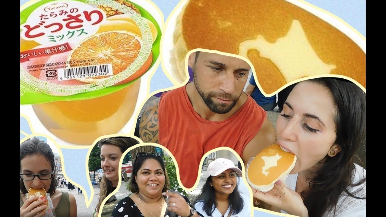 外国人がチーズ蒸しパンとフルーツゼリーに大感激！Foreign people trying Japanese sweets