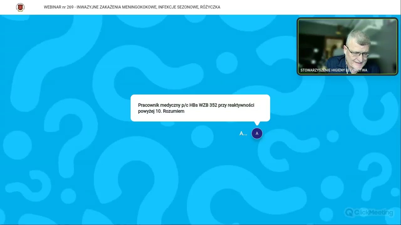 WEBINAR nr 269 - INWAZYJNE ZAKAŻENIA MENINGOKOKOWE, INFEKCJE SEZONOWE, R&Oacute;ŻYCZKA