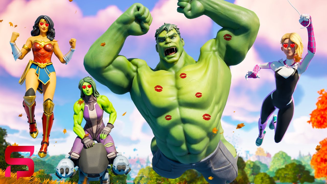 The Incredible Hulk PLAYS KISS CHASING with Girls in LOVE.... Fortnite Chapter 4
