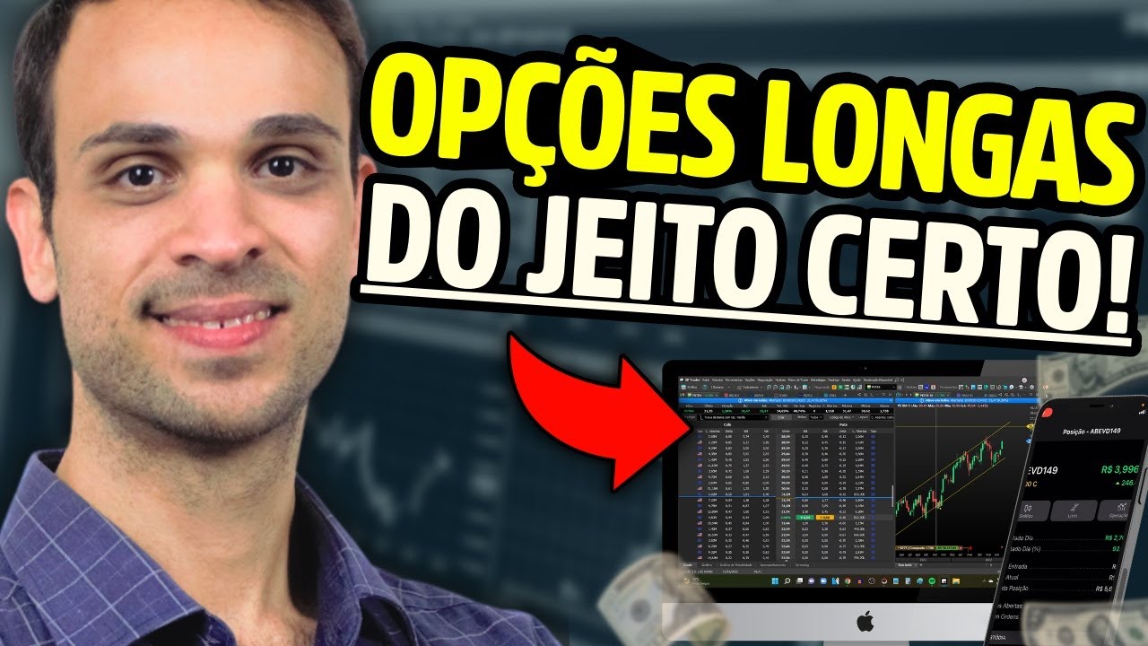 Como operar OPÇÕES LONGAS p/ Alavancar 10x mais do que Ações (completo e na prática)