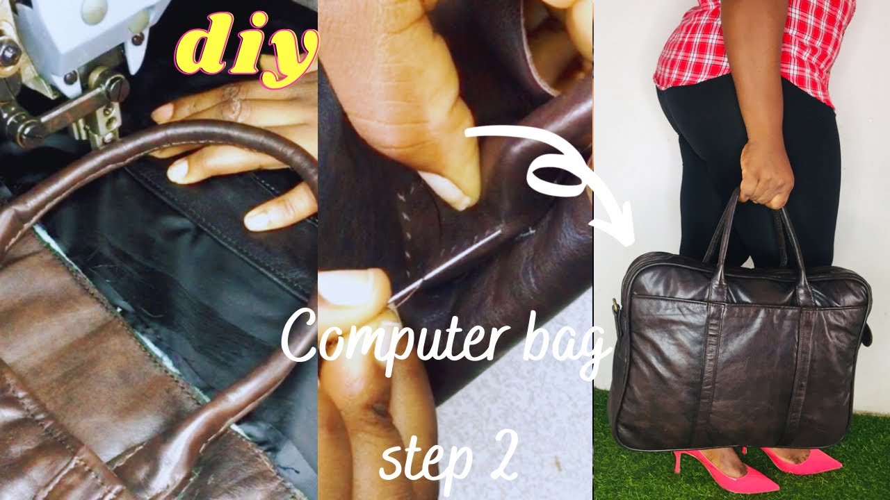 I Made a Laptop Bag out of Italian Leather Part 2 | Khembuzz