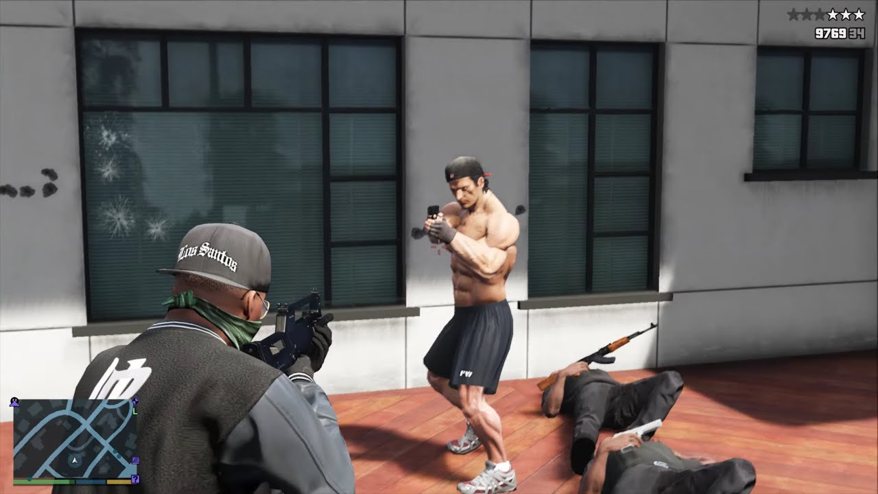 GTA 5 - Mafia Boss Mansion Shootout + Ten Star Escape