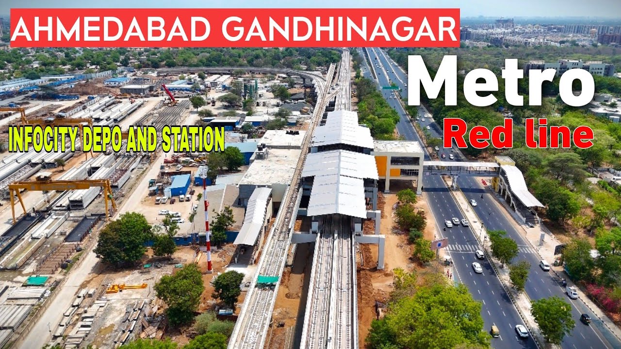 Ahmedabad-Gandhinagar Metro June Update | Phase 2 Red Line |  Ahmedabad Gujarat #4k