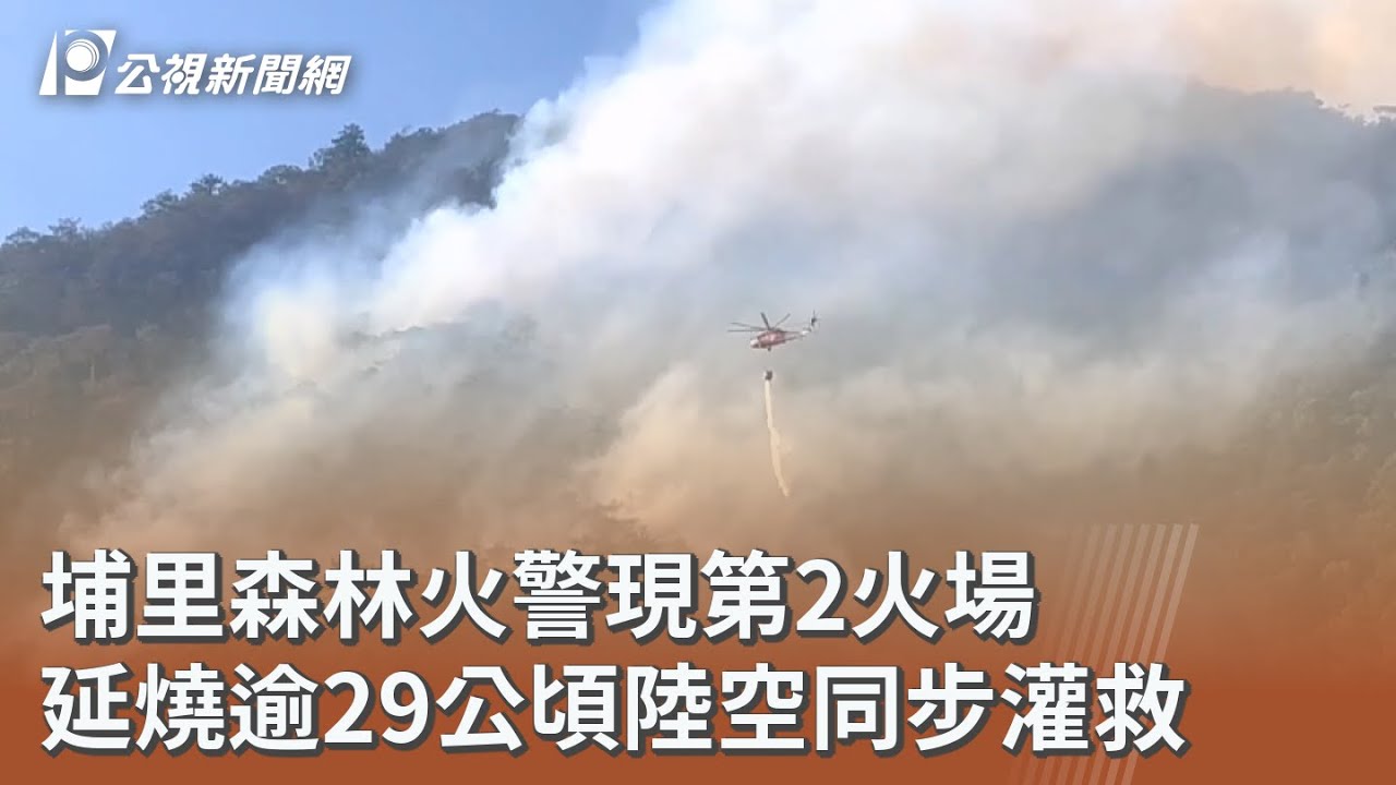 埔里森林火警現第2火場 延燒逾29公頃陸空同步灌救｜20260220 公視午間新聞