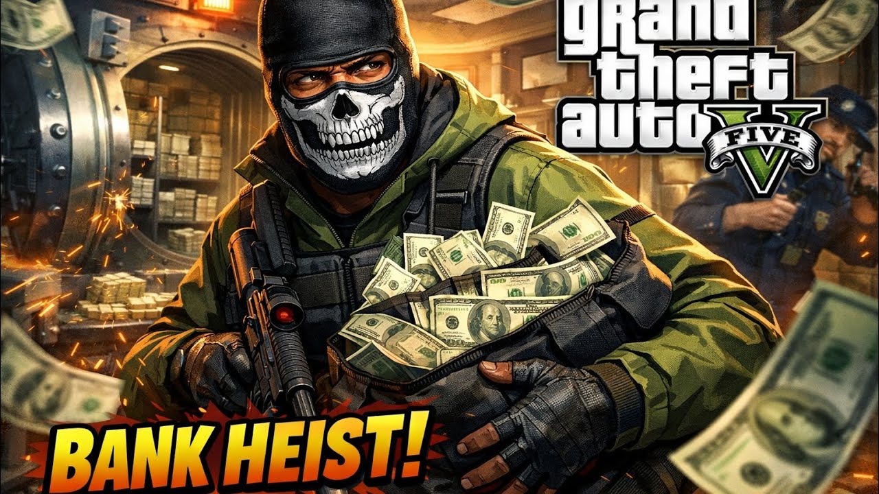 I robbed the bank in a million dollar Lamborghini in GTA5 