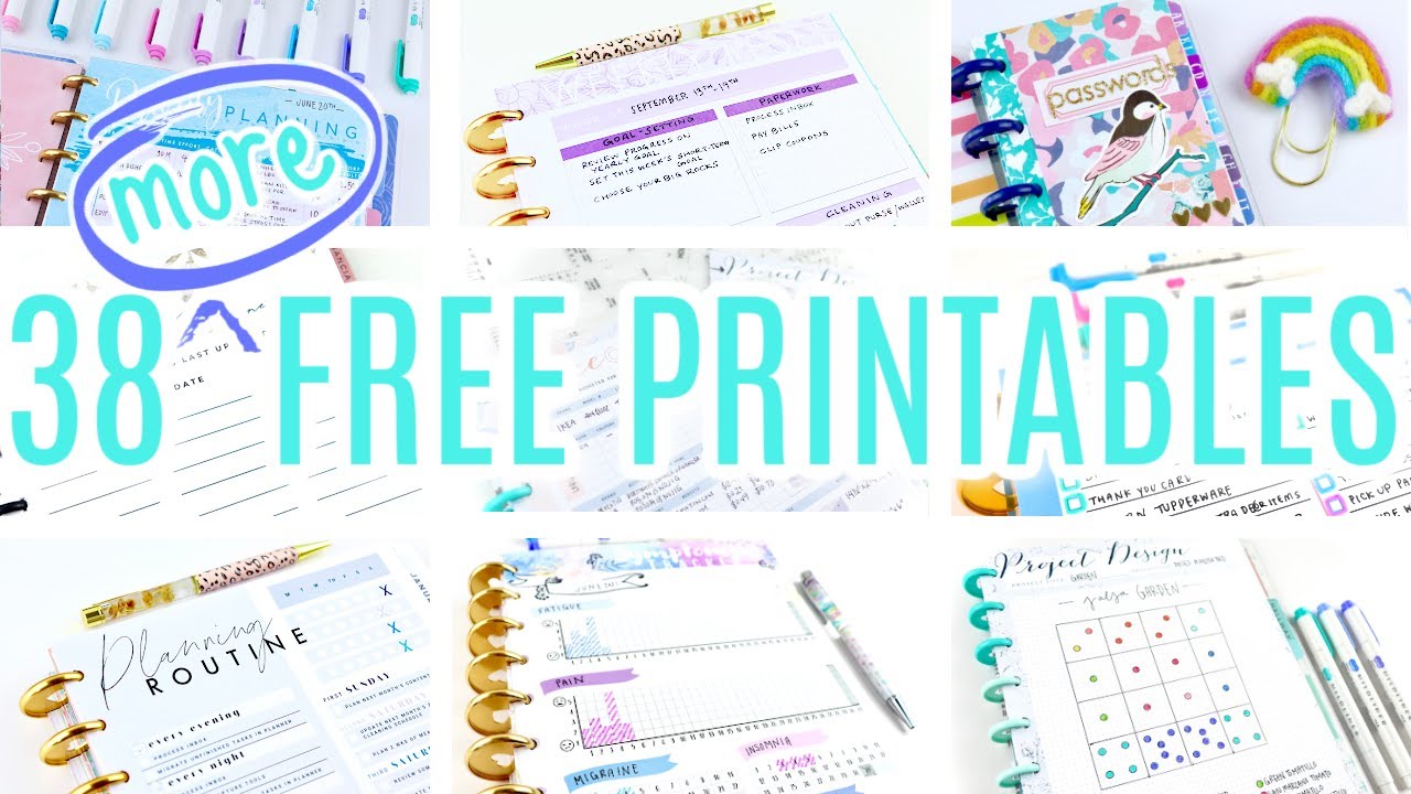 🎇38 MORE Free Printables!🎇 Summary of Free Printables from PersonalizeMyPlanner | Happy Planner