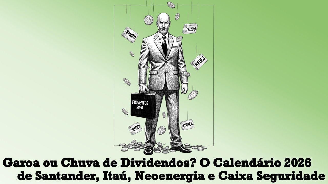 Garoa ou Chuva de Dividendos? O Calendário 2026 de Santander, Itaú, Neoenergia e Caixa Seguridade