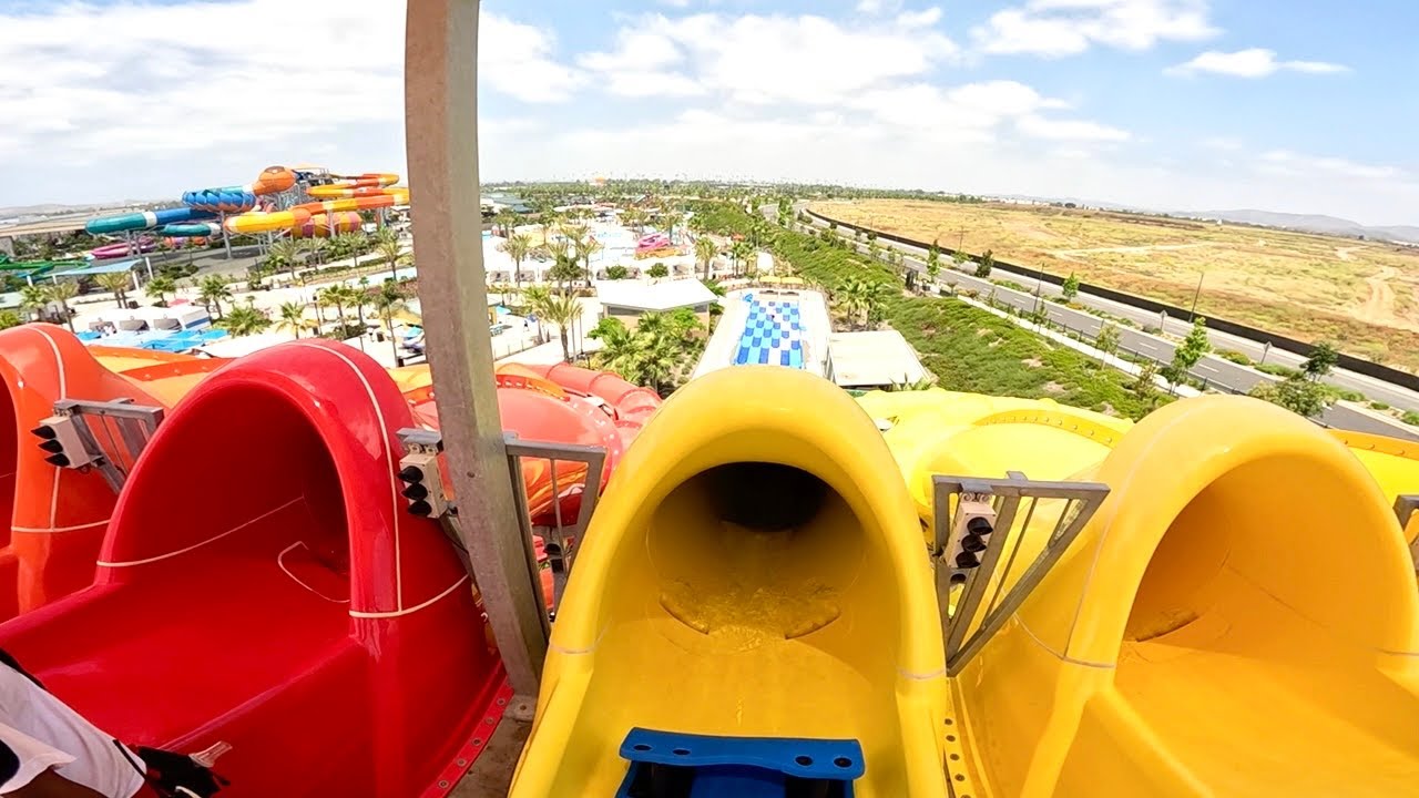 Wild Rivers waterpark in Irvine, CA - Mind-Blowing waterslides! (Raw POV)