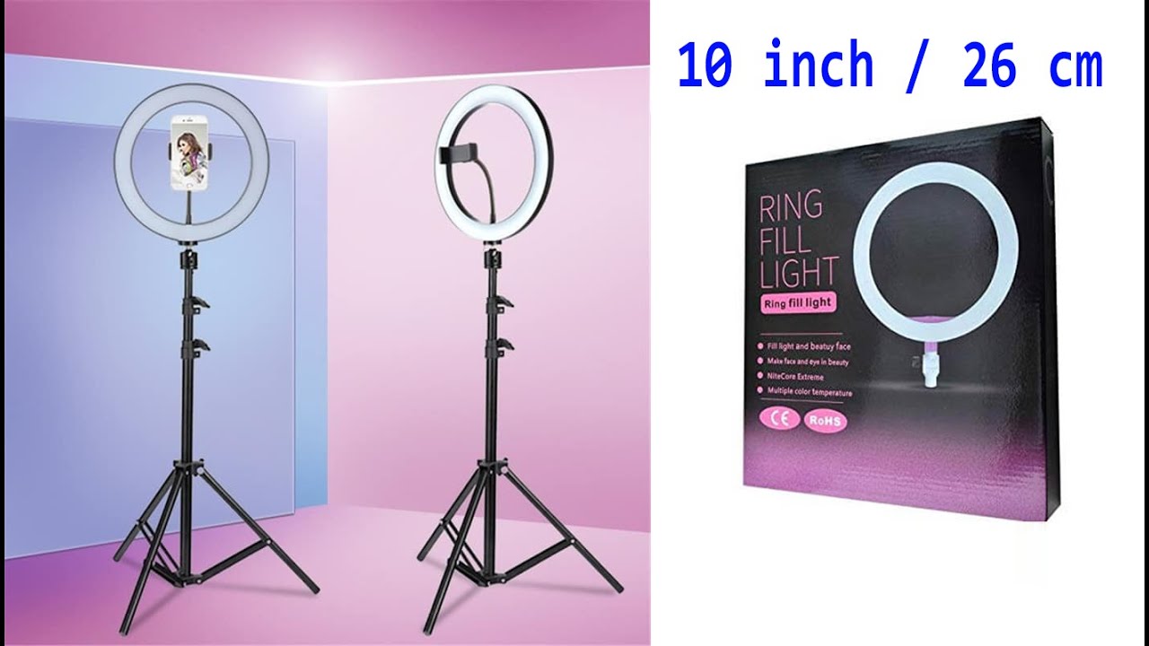 10 Inch Ring Light Photo Studio Camera Makeup Ring Light, Phone, Video Live, Light Lamp with Tripod