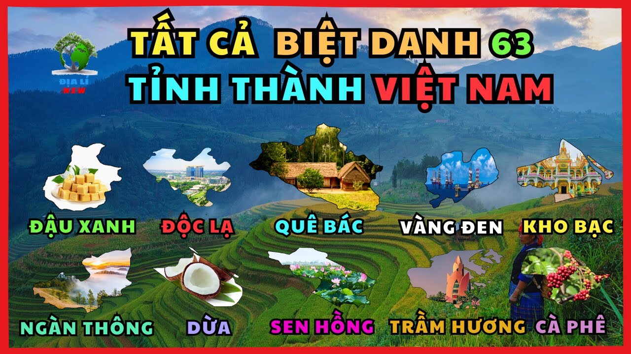 KHÁM PHÁ BIỆT DANH 63 TỈNH THÀNH VIỆT NAM || ĐỊA LÍ NEW