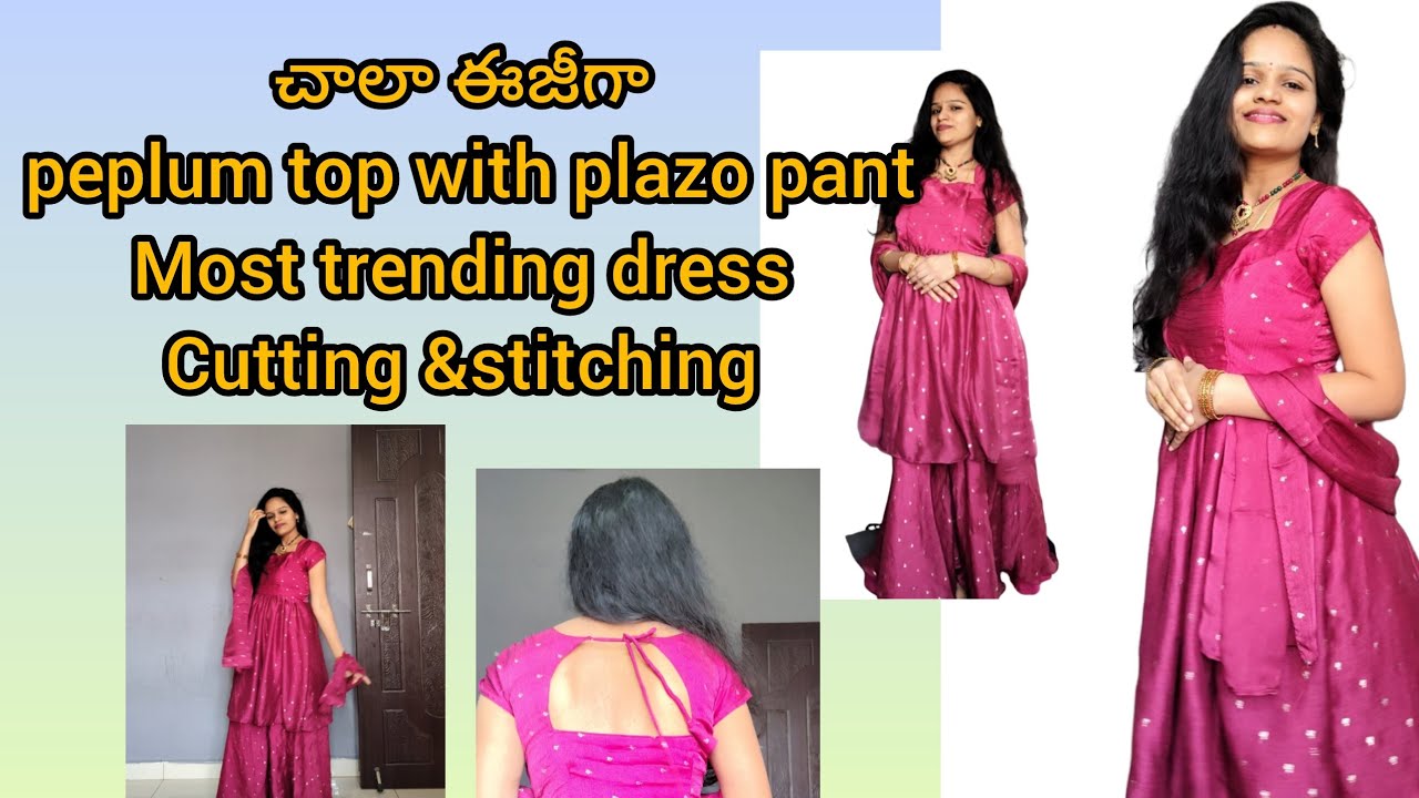 #Most trending peplum top & plazo pant Simple cutting &✂