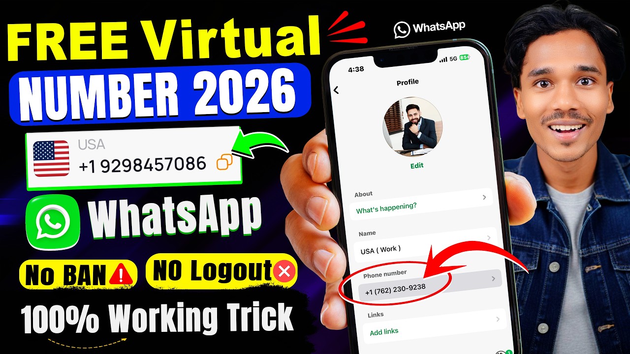 Free Virtual Number for WhatsApp 2026 | Fake Number Se WhatsApp Kaise Banaye | Virtual Number ?