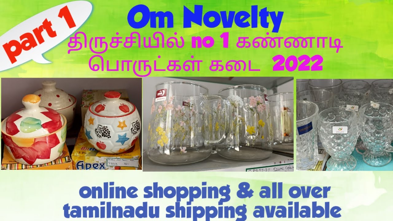 Om novelty|cheap & best shop for glassware & ceramic item in trichy|csk evergreen vlogs trichy vlogs